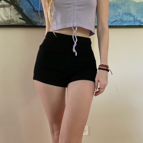 NastyGal Black High Wasted Shorts - Picture 1 of 4